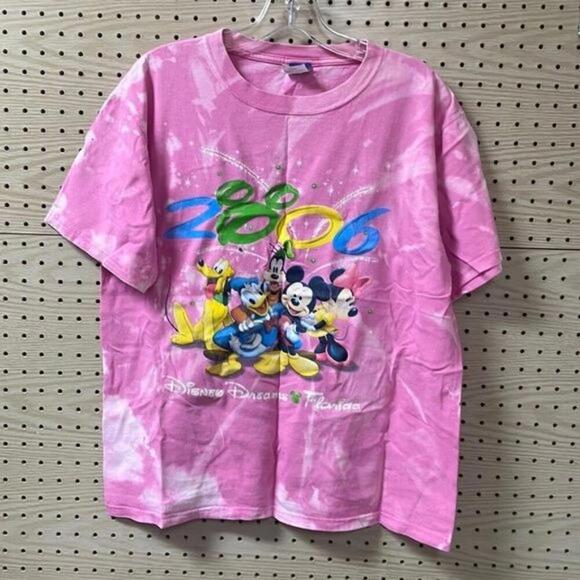 bleach dyed 2006 Disney graphic, short sleeve T-shirt characters - Picture 1 of 9